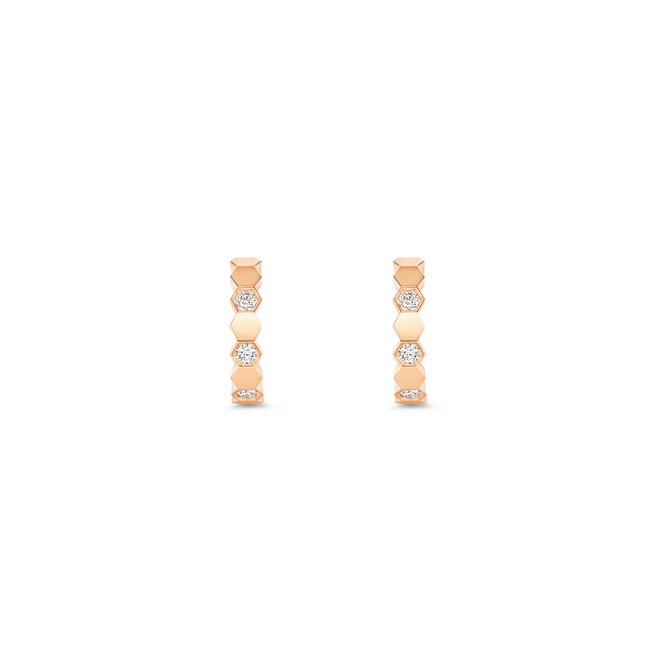 Chaumet Bee My Love Small Rose Gold and Diamond Hoop Earrings image number 0